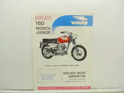 Vintage Ducati 160 Monza Jr Motorcycle Brochure OHC 4 Stroke Berliner B6744 • $13.50