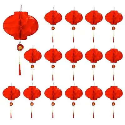 £8.49 • Buy 15 X RED CHINESE PAPER LANTERNS HANGING DECOR NEW YEAR WEDDINGS FESTIVALS PARTY
