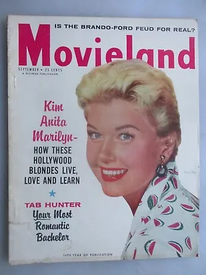 Movieland Magazine - September 1956 Issue - Doris Day Cover • $7.50