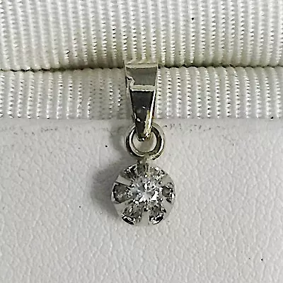 Ladies Small Vintage Diamond Pendant 14k Karat White Gold 0.4 Grams • $150
