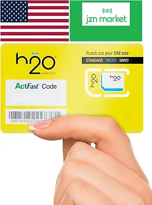 H2O Wireless SIM Card 3 In 1 Standard / Micro/ Nano Sizes Select Your Plan • $3.49