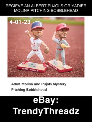 $75 • Buy Albert Pujols Yadier Molina Pitching Bobblehead St Louis Cardinals 4-01-23 SGA