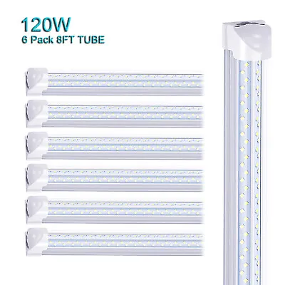 6Pcs T8 8FT Integrated Led Tube Light Bulbs 120W 8' Led Shop Light Fixture 6000K • $108.35