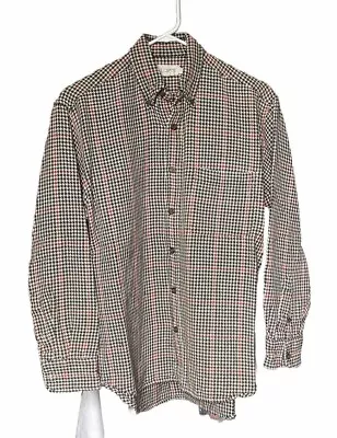 Vintage J Crew Houndstooth Shirt - Heavy Flannel Button Overshirt Size Small • $22