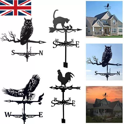 Owl/Eagle Weather Vane Stainless Steel Weather Vane Yard Barn Scene Garden Decor • £12.85