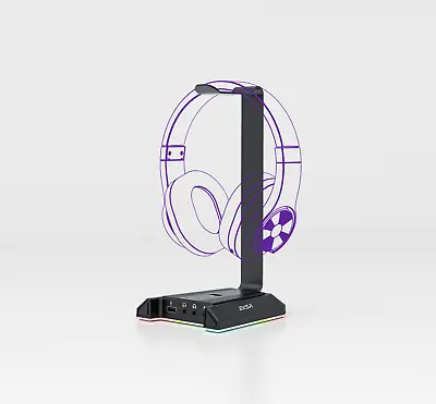 Gaming Headphone Holder Aluminium RGB Headset Stand With 7.1 Surround Sound • $59.95