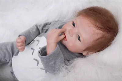 22  Realistic Regenerated Doll Baby Soft Vinyl Silicone Boy Blond Hair • $70.92