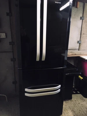 £400 • Buy Hotpoint FFU4DK Quadrio Free Standing Black A+ Fridge Freezer Refrigerator New