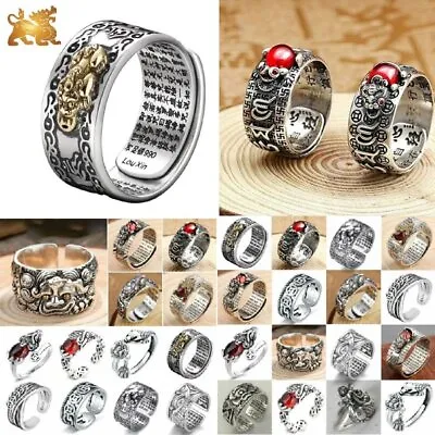 Good Luck Attract Wealth Feng Shui Pixiu Ring Open Finger Men Women Blessed Gift • $1.55