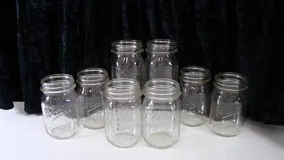 Mixed Lot Of 8 Ball Mason Canning Glass Jar 12 Oz 1 1/2 Cup Clear All 6ia 300 Ml • $49.99