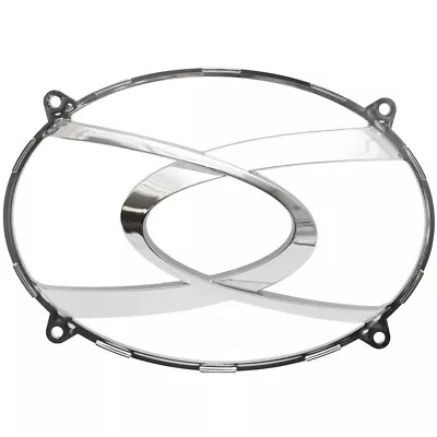 Boat Speaker Grille Cover Oblong 8 3/4 X 6 1/4 Inch Silver Plastic • $19.89