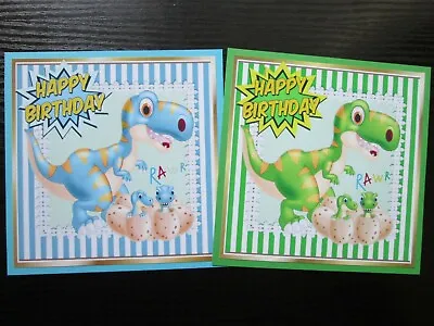 £1.30 • Buy 2 X Happy Birthday DINOSAURS Card Making  Toppers Great For Kids Cards