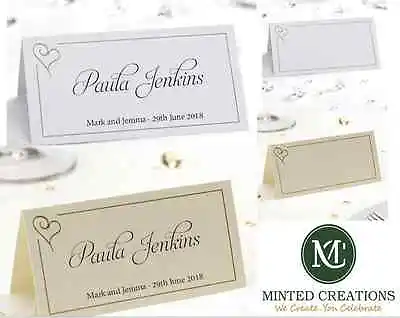 £12 • Buy Personalised Contemporary Wedding Place Name / Setting / Table / Meal Cards 