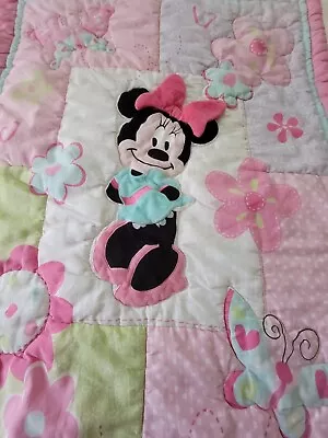 Vintage Disney Collectible Quilted Comforter Blanket Minnie Mouse  • $39