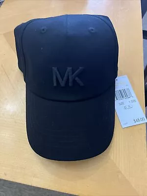 MICHAEL KORS Baseball Hat MK Logo Baseball Cap Black Embroidered Logo • $33