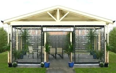 £265 • Buy CLEAR PVC OUTDOOR PATIO BLINDS For Gazebo Pergola Hot Tub Outdoor Bar Kitchen