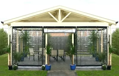 £265 • Buy CLEAR PVC OUTDOOR PATIO BLINDS For Gazebo Pergola Hot Tub Outdoor Bar Kitchen