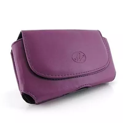 Purple Leather Wider Pouch For Motorola DROID RAZR XT912 Fits With OtterBox Case • $6.40