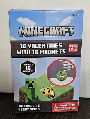 Minecraft 16 Valentines Includes 16 Magnets & 48 Heart Seals New • $14