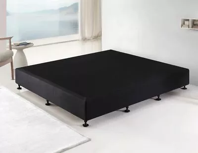 $1475.38 • Buy Queen Ensemble Bed Base Midnight Black Linen Fabric Palermo