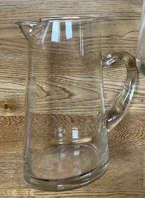 Vintage Cocktail Martini Pitcher Clear Glass Princess Style Handle • $15