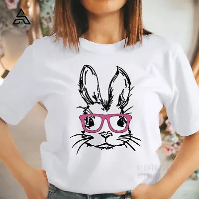 TSHIRT (1040) Bunny With Sunglass Funny Happy Easter Bunny Ears Cute Rabbit East • £9.99