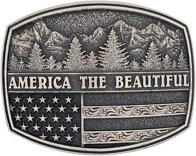 Montana Silversmiths Belt Buckle America The Beautiful Silver A970S • $45