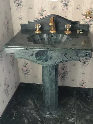 Green Marble Pedestal Sink • $1495