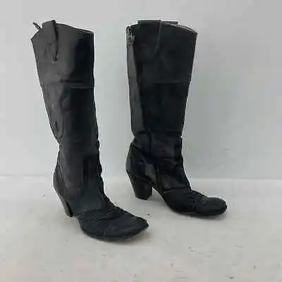 Siren Mark Nason Italy Western Leather Boots Women's Size 10 - Black • $79