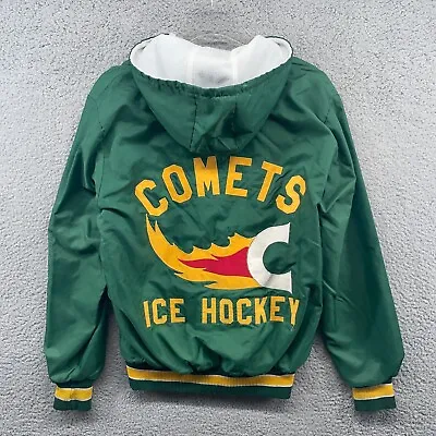 $100 • Buy Vintage Lehigh Valley Comets Jacket Adult Small/Medium Green DeLong Ice Hockey