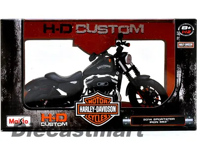 2014 Harley Davidson Sportster Iron 883 Matte Black 1:12 By Maisto 32326 Cruiser • $12.99