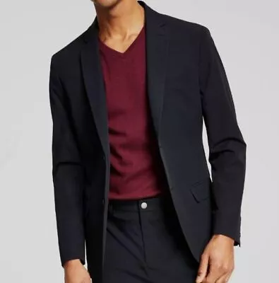 $103.82 • Buy $295 Calvin Klein Mens Black Slim-Fit Stretch Solid Blazer Sport Coat Jacket 40L