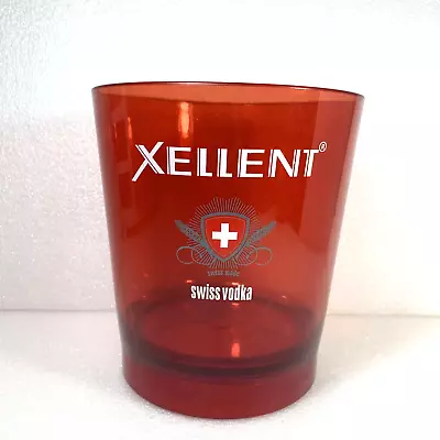 Xellent Swiss Vodka 8  Tall Red Hard Plastic Ice Bucket Cooler • $35