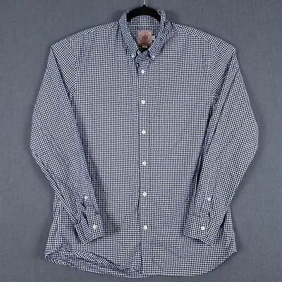 J. Press Long Sleeve Shirt Mens XL Blue Gingham Plaid Button Up • $31.54