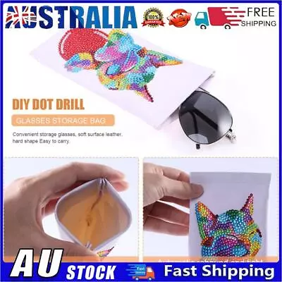 AU Partial Bright Drill DIY Color Cat Diamond Painting Glasses Bags Kits (YD016) • $10.09