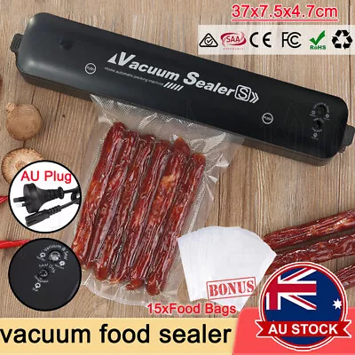 Automatic Vacuum Sealer Food Packing Machine With 15pcs Vaccum Bags Kitchen Tool • $18.35