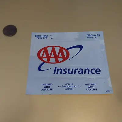 FOIL AAA INSURANCE Sticker / Decal  ORIGINAL Old Stock RACING • $3.98