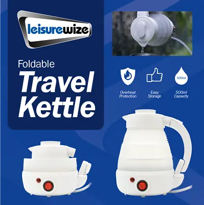 £19.99 • Buy Portable 0.6L Holiday Caravan Camping Festival Folding Collapsible Travel Kettle