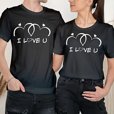 I Love U My Valentine Happy Valentine's Day Couple Love Matching T-Shirts#VD • £9.99