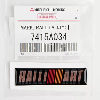 Genuine Mitsubishi Motors Ralliart Emblem 67 X 16mm Part# 7415A034 Made In Japan • $20.67