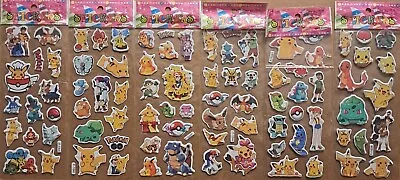 Pokemon Series Puffy Stickers Six Sheets Vibrant All Unique With Accurate Detail • $10
