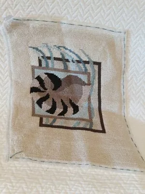 Vintage Finished/Complete Needlepoint Seashell Design: 11x 14 Nice Muted Colors • $19.99