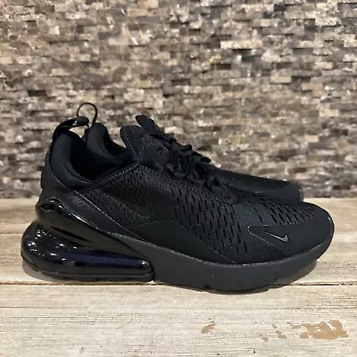 Nike Air Max 270 Triple Black Womens Size 7.5 AH6789-006 Low Top Athletic Shoes • $75