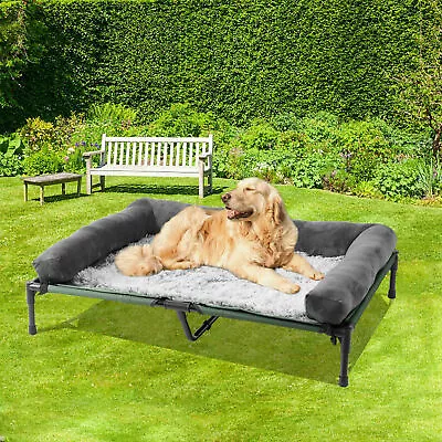 Orthopedic Elevated Dog Bed With Raised Side Camping Cot Dog Bed Off The Floor • £64.92