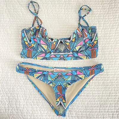 Mara Hoffman Bikini Aztec Print Women’s Large Multicolor Boho Beach Coastal  • $49