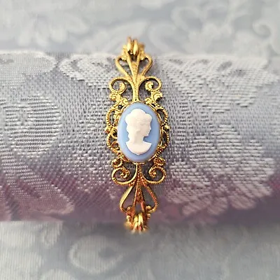 Victorian Style BLUE CAMEO BRACELET Made With VINTAGE Cameo And Settings • $16