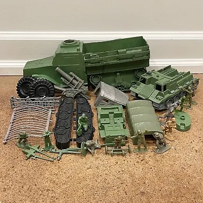 Vintage Marx MPC US Army GI Soldier LOT Vehicles Half Track Missile Tank Jeep • $59.99