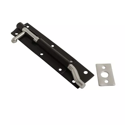 Steel Tower Bolt Necked Cranked Black Lock Gate Shed Door 4  - 8  100mm - 200mm • £4.19