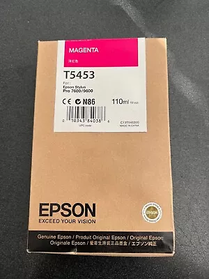 Genuine New EPSON T5453 Magenta Ink Stylus Pro 7600 / 9600 110ml OEM Sealed Bag • $39.99