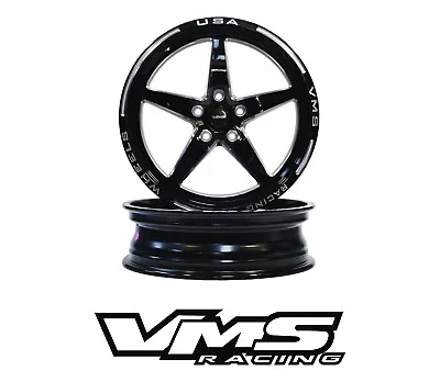 2 Vms Racing V-star Front Drag Race Rims Wheels 18x5 Skinnies For 15-21 Mustang • $571.95